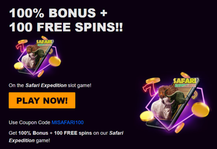 Safari Expedition Slot Review 100% Bonus Match + 100 Bonus Spins